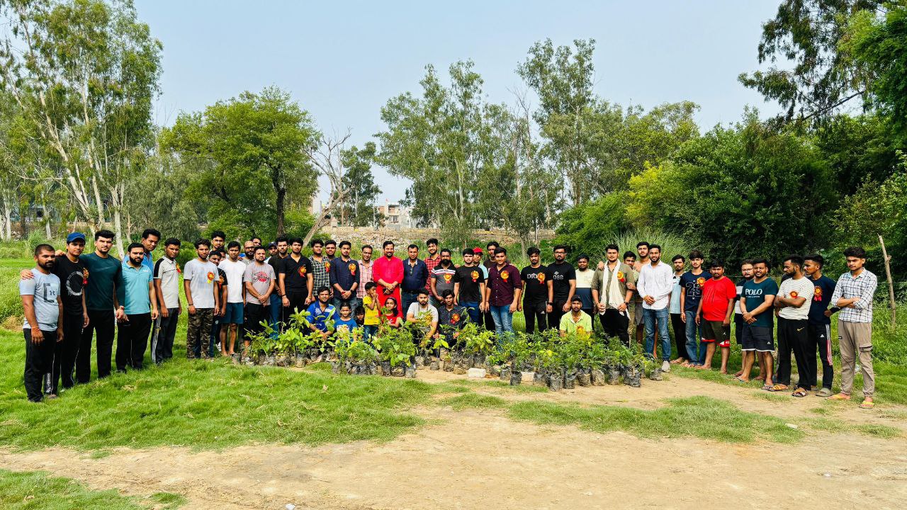 Pashu Sewa Samiti volunteers with community members during a plantation drive